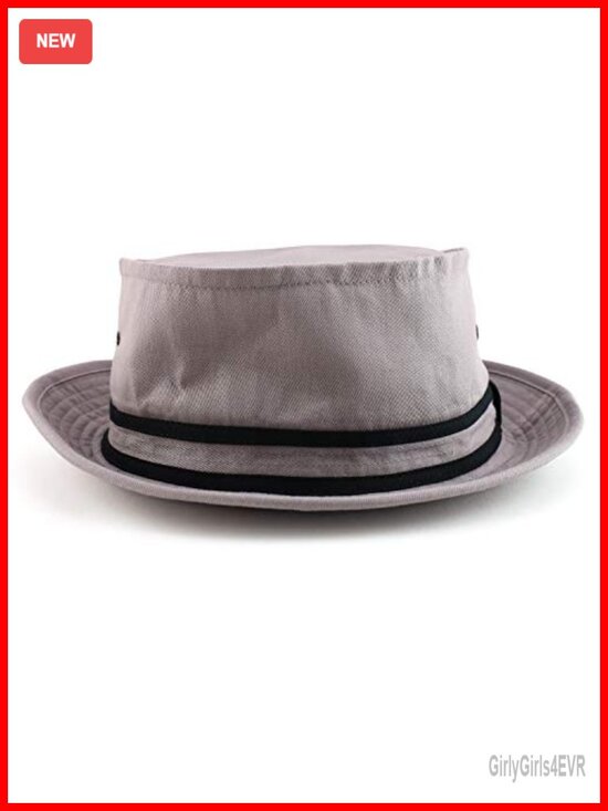 Cotton Twill Fisherman Roll Up Bucket Hat with Stripe Band